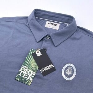LinkSoul Mens Iris Blue Dry Tek Polo Shirt Size Large Waverly Woods Golf Course